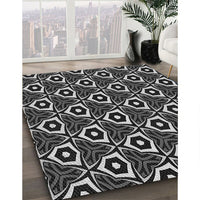 Patterned Dark Gray Novelty Rug, pat558