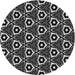 Sideview of Patterned Dark Gray Novelty Rug, pat558