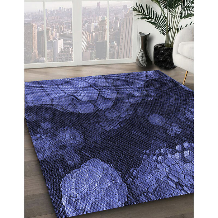 Machine Washable Transitional Midnight Blue Rug in a Family Room, wshpat559blu