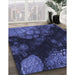 Patterned Midnight Blue Rug in Family Room, pat559blu