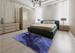 Patterned Midnight Blue Rug in a Bedroom, pat559blu