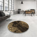 Round Patterned Light Brown Rug in a Office, pat559brn