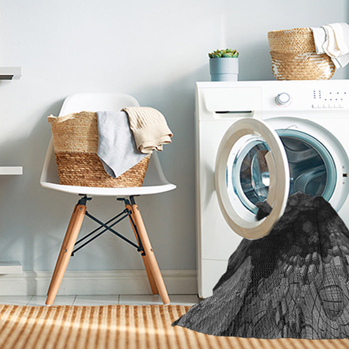 Machine Washable Transitional Charcoal Black Rug in a Washing Machine, wshpat559gry