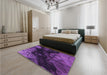 Patterned Jasmine Purple Rug in a Bedroom, pat559pur