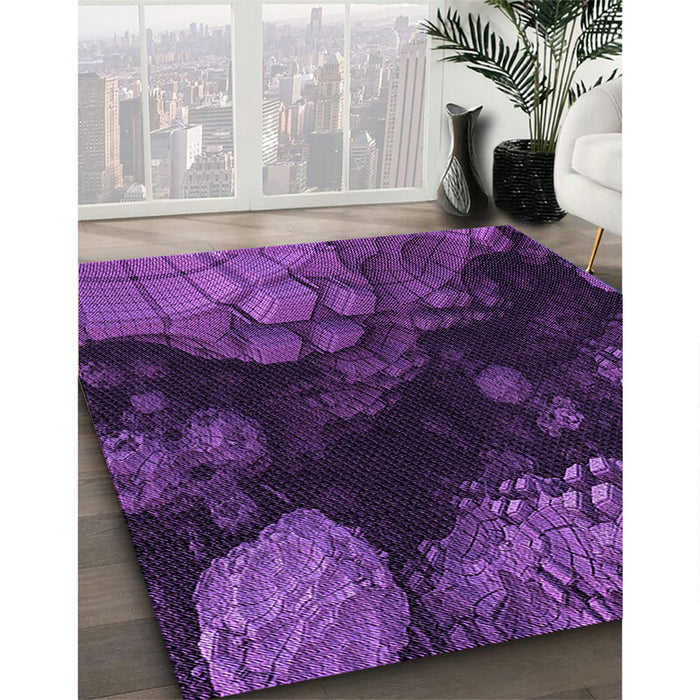 Machine Washable Transitional Jasmine Purple Rug in a Family Room, wshpat559pur