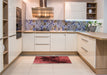 Patterned Red Rug in a Kitchen, pat559rd