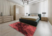 Patterned Red Rug in a Bedroom, pat559rd