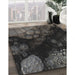 Patterned Granite Gray Novelty Rug in Family Room, pat559