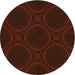 Square Patterned Red Brown Rug, pat56yw