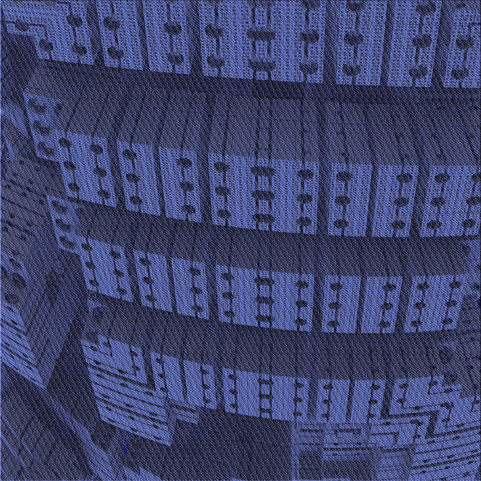 Round Patterned Royal Blue Rug, pat560blu