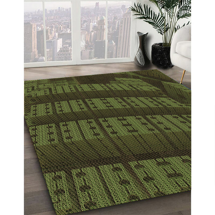 Machine Washable Transitional Midnight Gray Rug in a Family Room, wshpat560brn