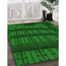 Machine Washable Transitional Deep Emerald Green Rug in a Family Room, wshpat560grn