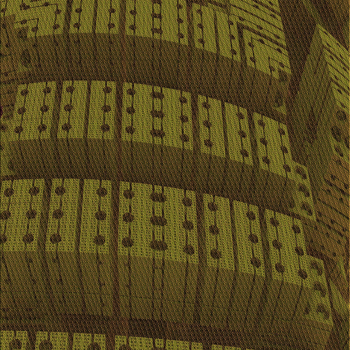 Patterned Dark Yellow Green Rug, pat560org