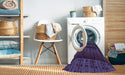 Machine Washable Transitional Dark Purple Rug in a Washing Machine, wshpat560pur