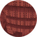 Square Patterned Maroon Red Rug, pat560rd