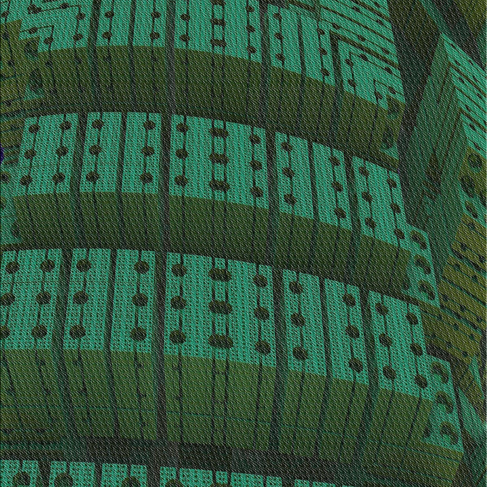 Machine Washable Transitional Dark Forest Green Rug, wshpat560