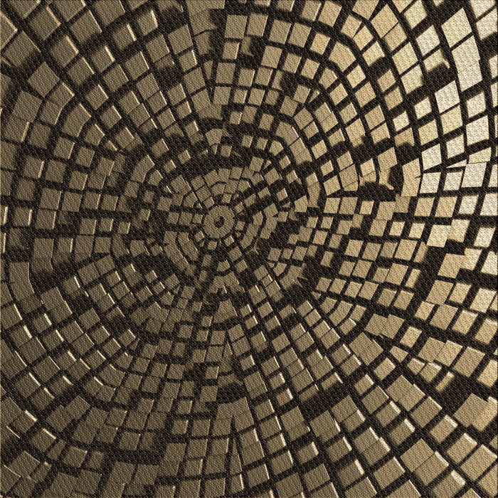 Round Patterned Copper Brown Rug, pat561brn