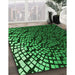 Patterned Dark Forest Green Rug in Family Room, pat561grn