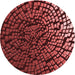 Square Patterned Maroon Red Rug, pat561rd