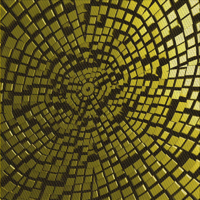 Round Patterned Midnight Gray Rug, pat561yw