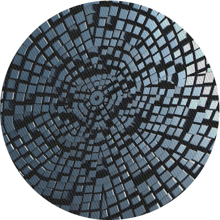 Square Machine Washable Transitional Midnight Gray Rug, wshpat561