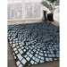 Patterned Mid Gray Novelty Rug in Family Room, pat561