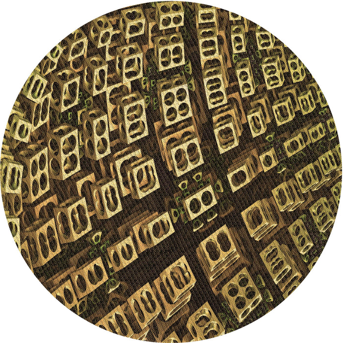 Square Machine Washable Transitional Caramel Brown Rug in a Living Room, wshpat562brn