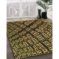 Patterned Caramel Brown Rug, pat562brn