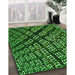 Patterned Deep Emerald Green Rug in Family Room, pat562grn