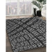 Machine Washable Transitional Charcoal Black Rug in a Family Room, wshpat562gry