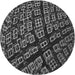 Square Patterned Charcoal Black Rug, pat562gry