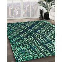 Patterned Mint Green Rug, pat562lblu