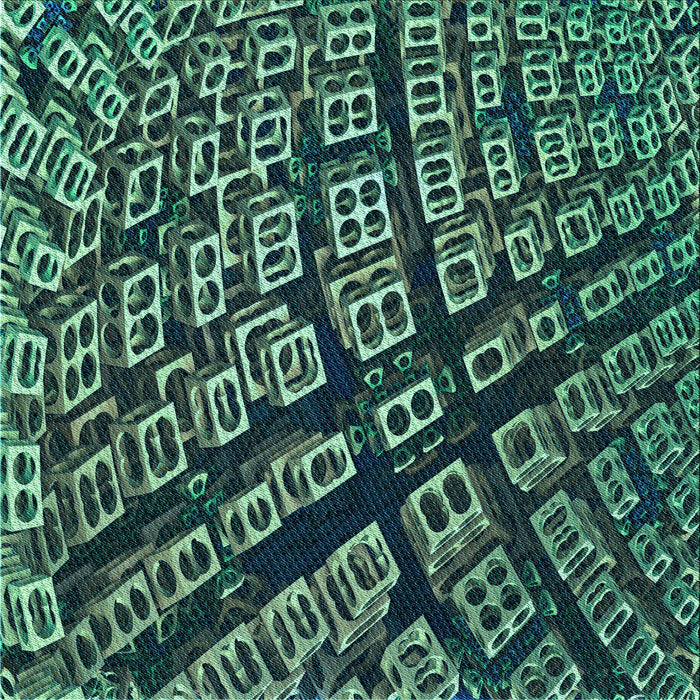 Round Patterned Mint Green Rug, pat562lblu