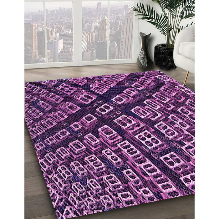 Machine Washable Transitional Dark Purple Rug in a Family Room, wshpat562pur