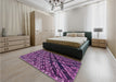 Patterned Dark Purple Rug in a Bedroom, pat562pur