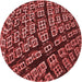 Square Patterned Dark Red Rug, pat562rd