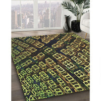 Patterned Copper Green Novelty Rug, pat562