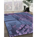 Machine Washable Transitional Periwinkle Purple Rug in a Family Room, wshpat563blu