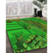 Machine Washable Transitional Lime Green Rug in a Family Room, wshpat563grn