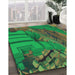 Machine Washable Transitional Army Green Rug in a Family Room, wshpat563lblu