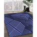 Machine Washable Transitional Royal Blue Rug in a Family Room, wshpat564blu