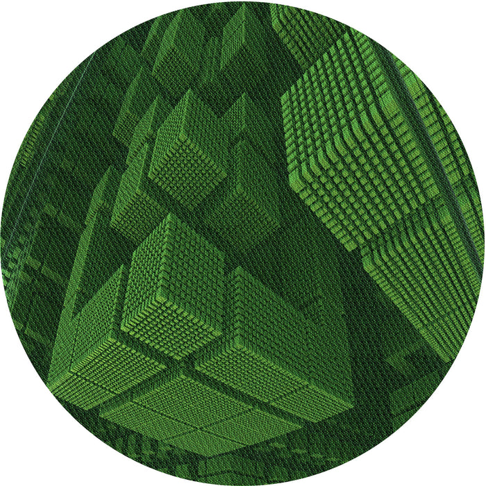 Square Machine Washable Transitional Dark Forest Green Rug in a Living Room, wshpat564grn