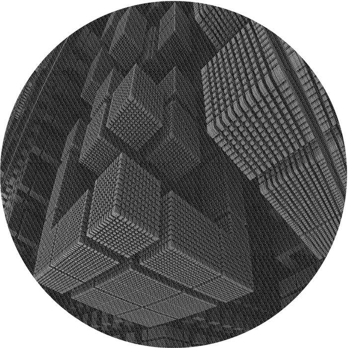 Square Patterned Ash Gray Rug, pat564gry