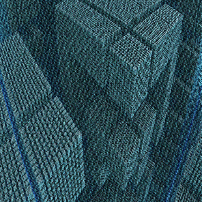 Patterned Dark Cyan Green Rug, pat564lblu