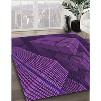 Patterned Dark Orchid Purple Rug, pat564pur