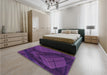 Patterned Dark Orchid Purple Rug in a Bedroom, pat564pur