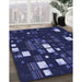 Machine Washable Transitional Night Blue Rug in a Family Room, wshpat565blu