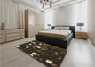 Patterned Oak Brown Rug in a Bedroom, pat565brn