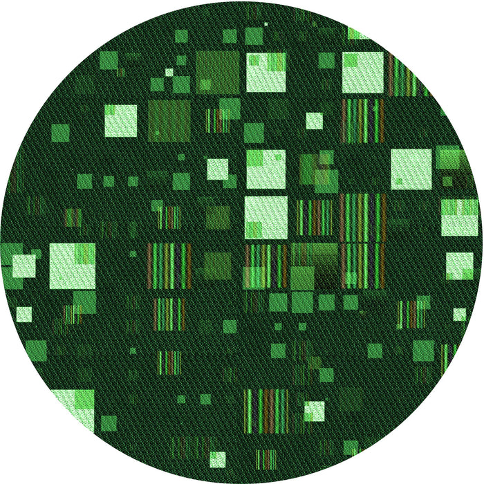 Square Patterned Black Rug, pat565grn