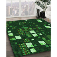 Patterned Black Rug, pat565grn